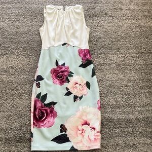 Ted Baker Floral Sleeveless Dress with Pink and White Blooms